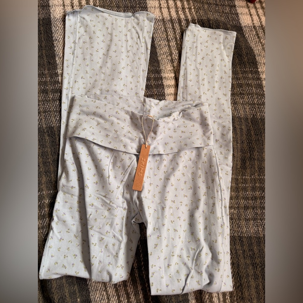 Skims Cotton Jersey Foldover Pants